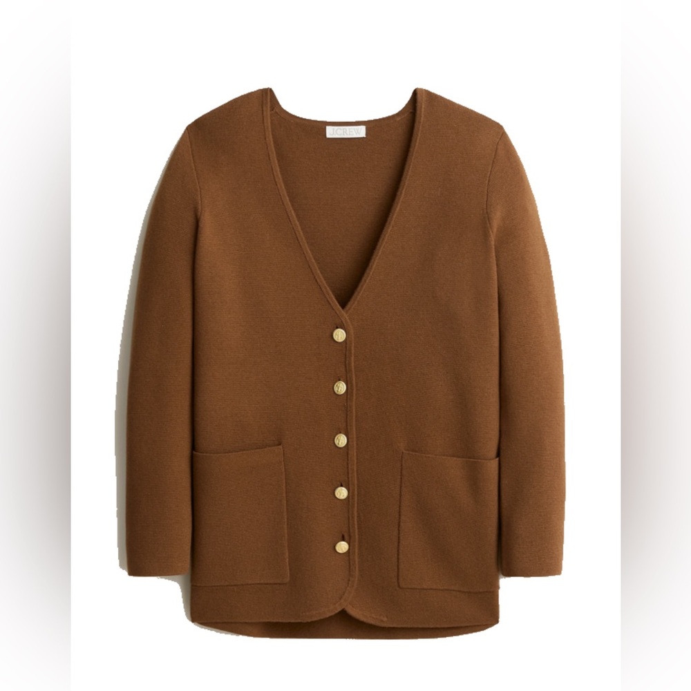 NWT XS Giselle V-neck sweater-blazer in heather walnut